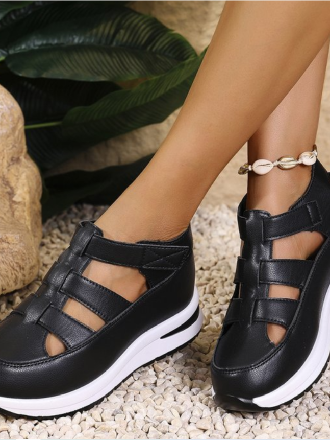 Casual Woven Hollow Thick-soled Wedge Heels Cross-border Summer Casual Sandals