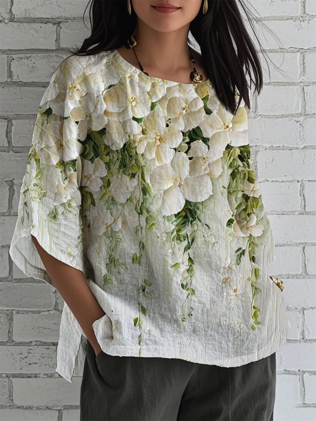 Women's Half Sleeve Tee T-shirt Summer 3D Printing Crew Neck Vintage Top