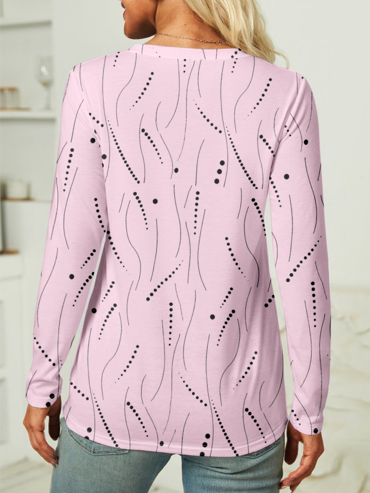 Women Striped Long Sleeve Tee T-shirt Crew Neck Casual Spring/Fall Top