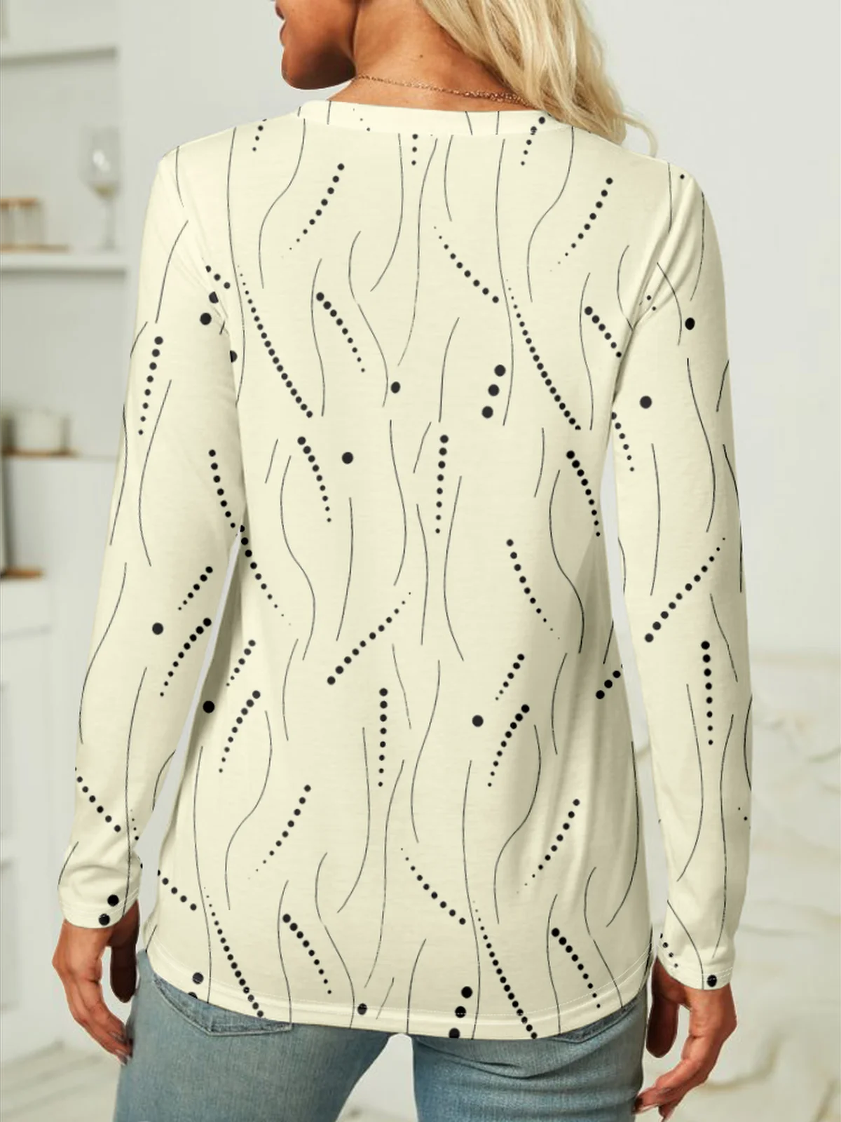 Women Striped Long Sleeve Tee T-shirt Crew Neck Casual Spring/Fall Top