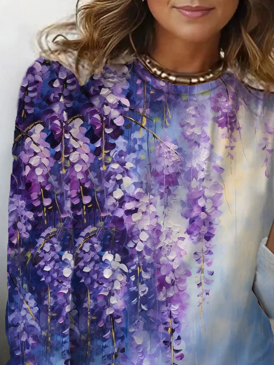 Women Floral Long Sleeve Tee T-shirt Crew Neck Printing Casual Spring/Fall Graphic Tee Top