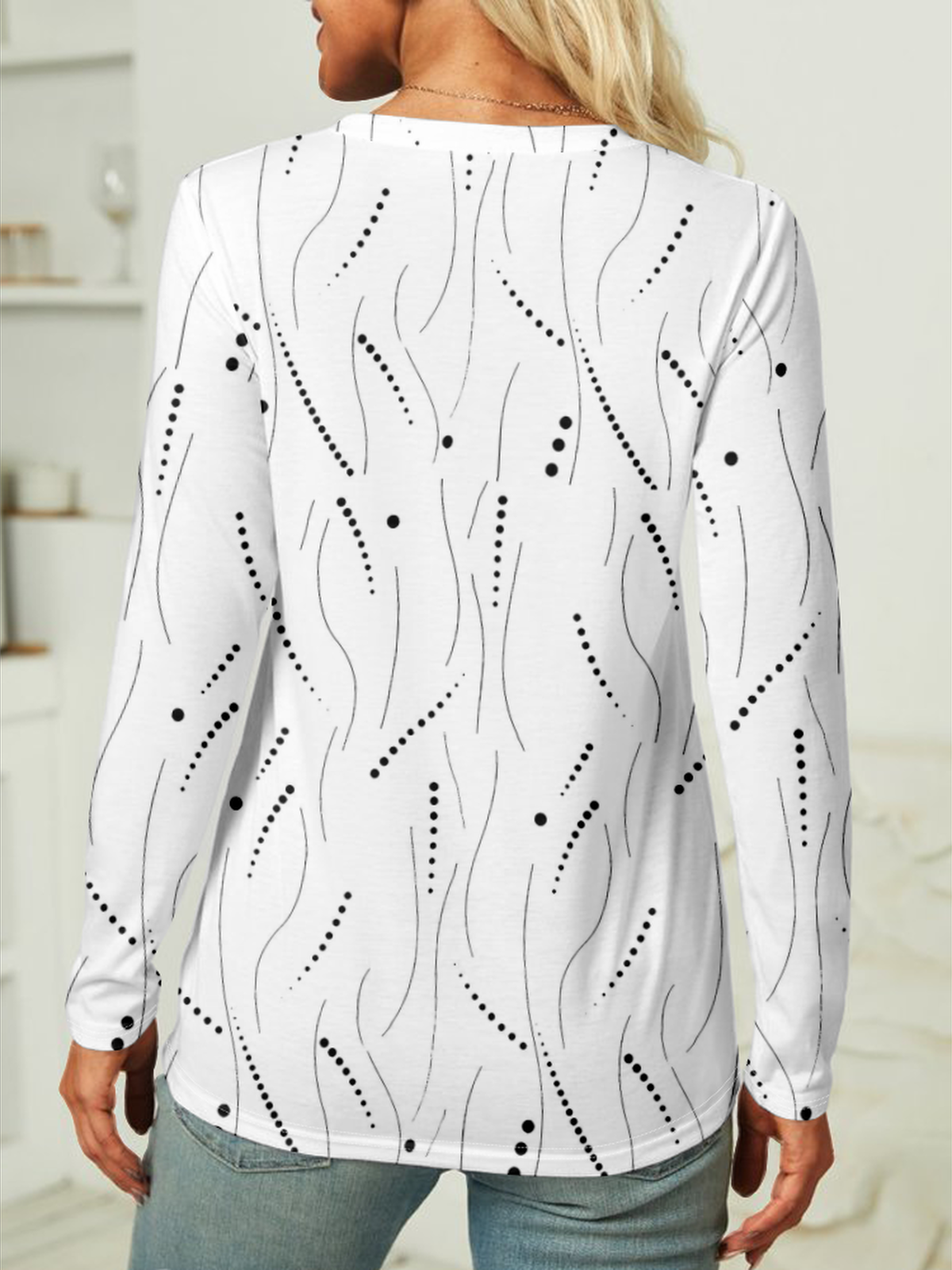Women Striped Long Sleeve Tee T-shirt Crew Neck Casual Spring/Fall Top
