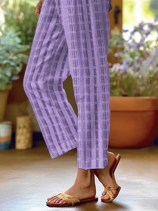 Women Geometric Long Pants Casual Spring/Fall Trousers