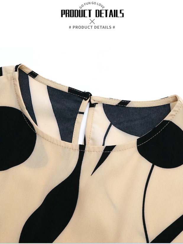 Women Abstract Graphic Short Sleeve Summer Printing Dress V Neck Daily Vintage Midi Tank A-Line Dress