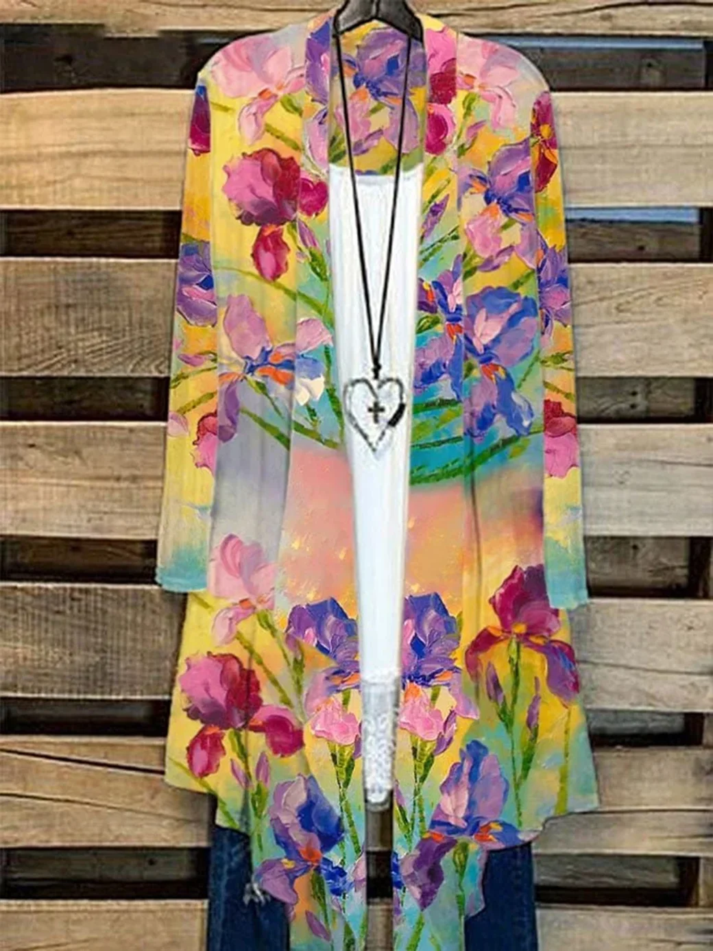 Women Floral Spring/Fall Cover-up Casual Lightweight Cardigan