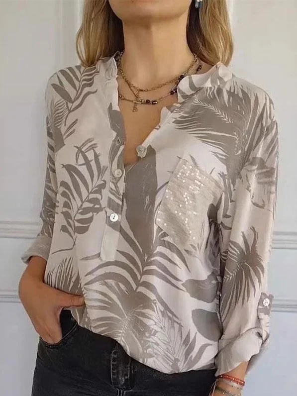 Women Plain Long Sleeve Tee T-shirt V Neck Printing Casual Spring/Fall Top