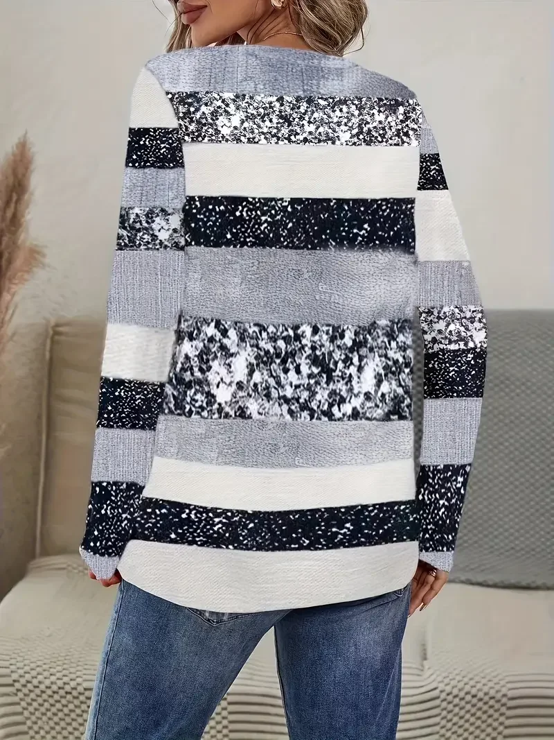 Women Abstract Long Sleeve Tee T-shirt Crew Neck Printing Casual Spring/Fall Graphic Tee Top