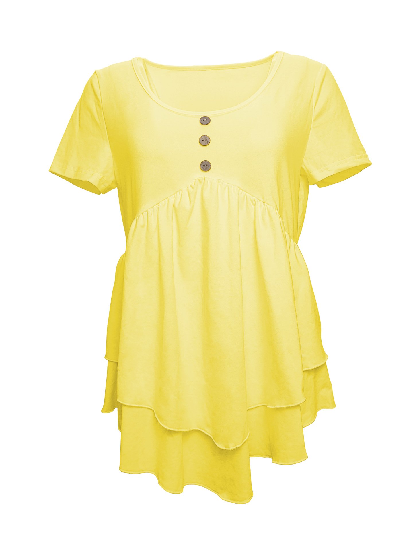 Women Plain Short Sleeve Tee T-shirt Crew Neck Casual Summer Top