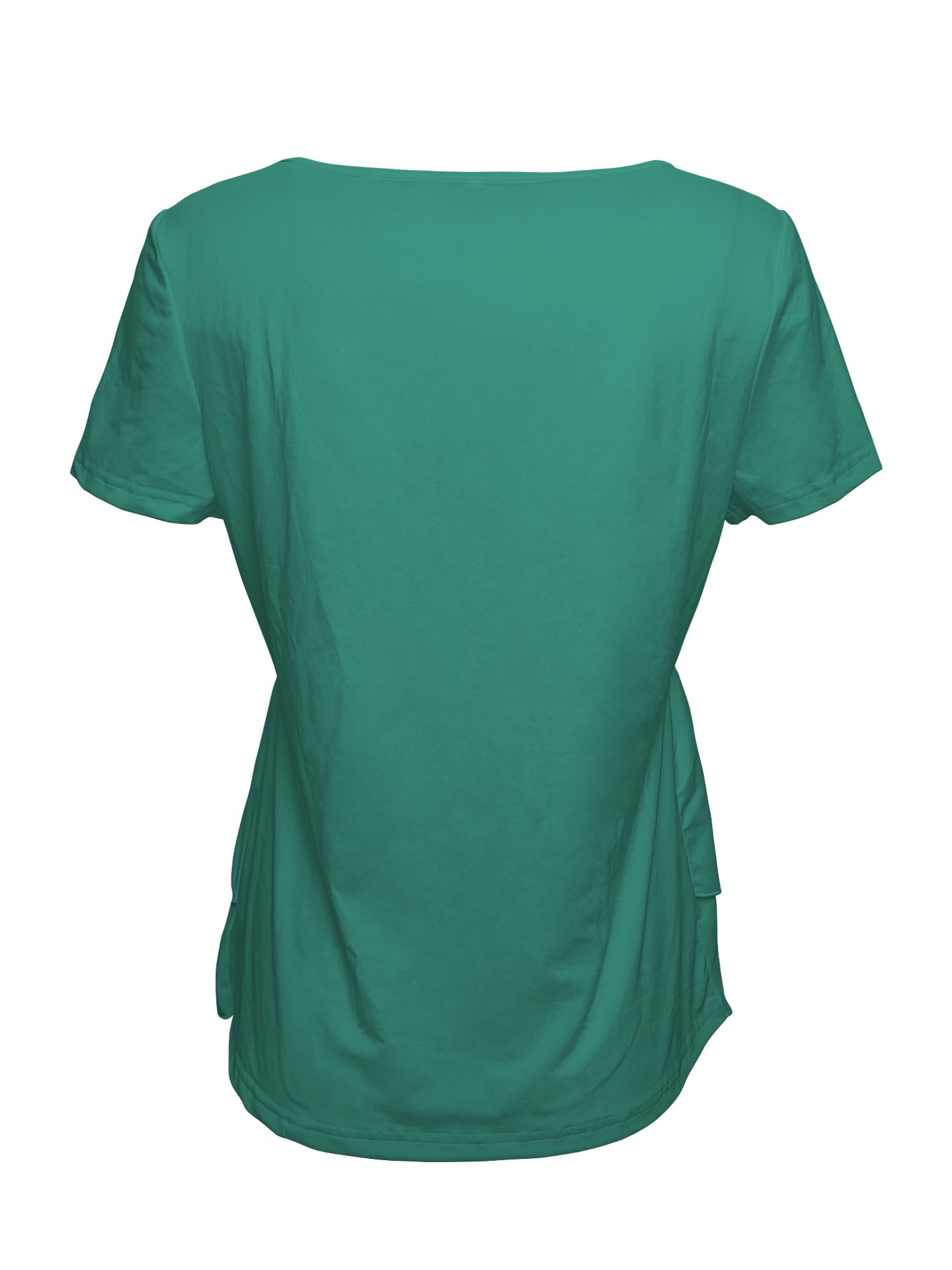 Women Plain Short Sleeve Tee T-shirt Crew Neck Casual Summer Top