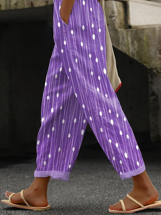 Women Striped Long Pants Casual Spring/Fall Trousers