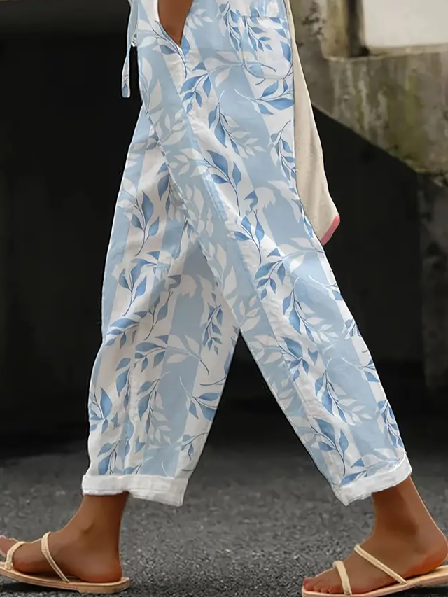 Women Floral Long Pants Casual Spring/Fall Trousers