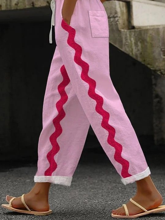 Women Abstract Long Pants Casual Spring/Fall Trousers
