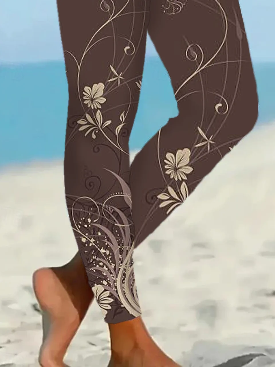 Women Floral Casual All Season Printing Long Leggings