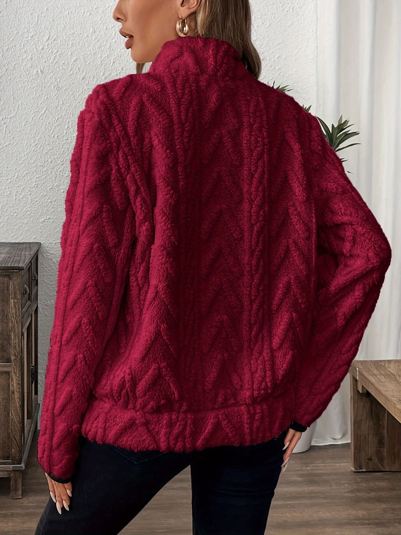 Women Plain V Neck Casual Spring/Fall Long Sleeve Sweatshirt