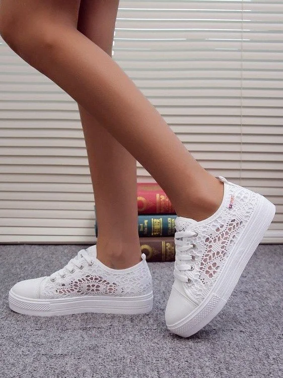 New Hollow Mesh Breathable Platform Thick-soled Casual Shoes