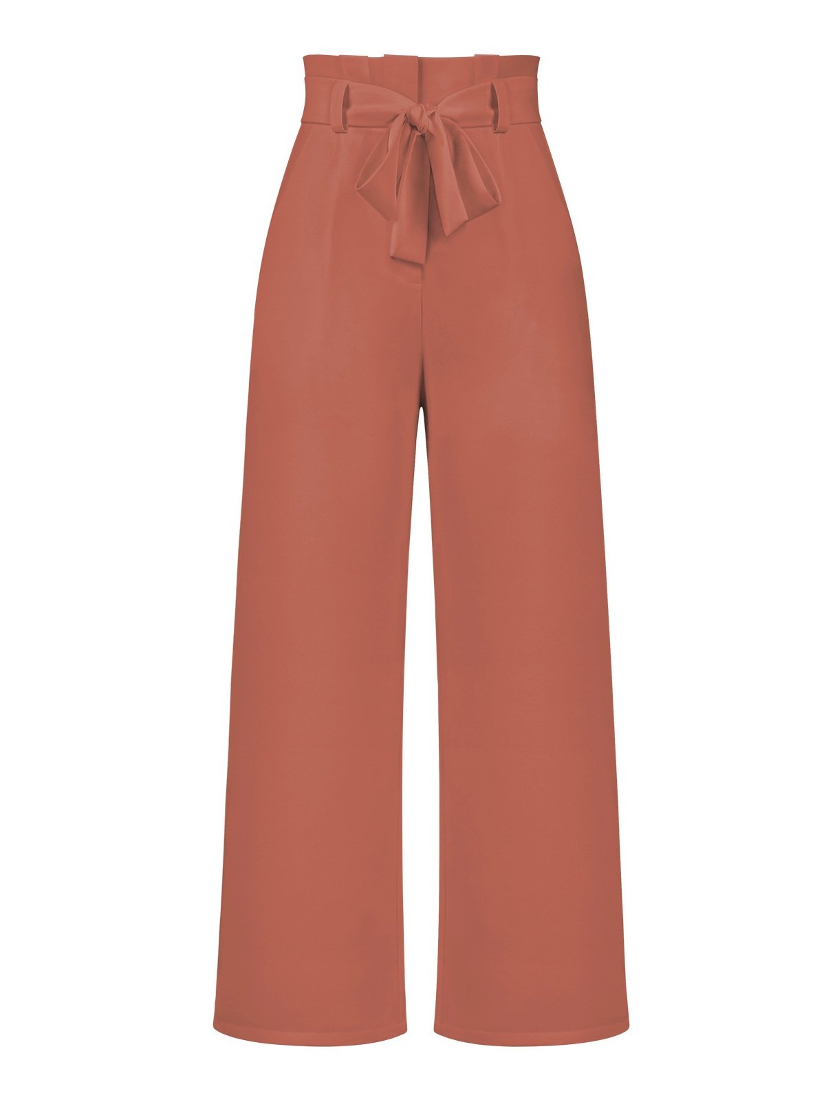 Women Plain Long Elastic Waist Pants Casual Spring/Fall Trousers