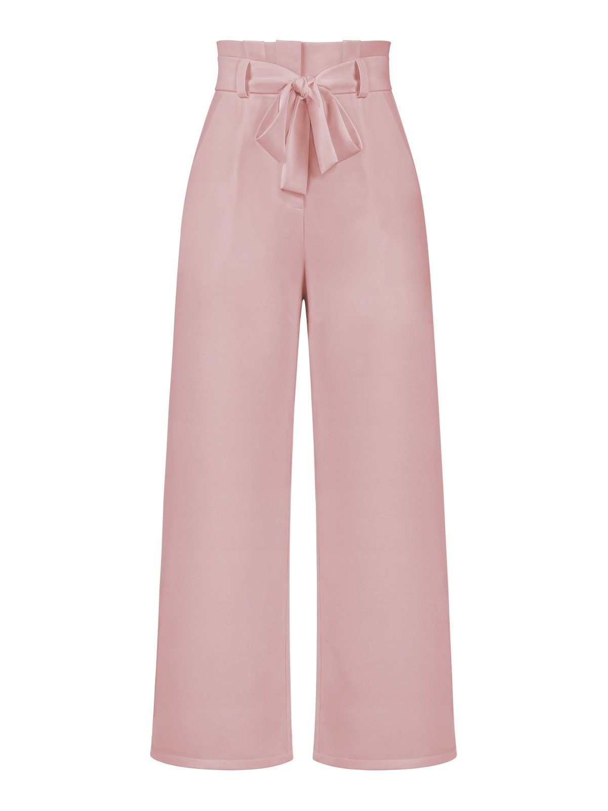 Women Plain Long Elastic Waist Pants Casual Spring/Fall Trousers