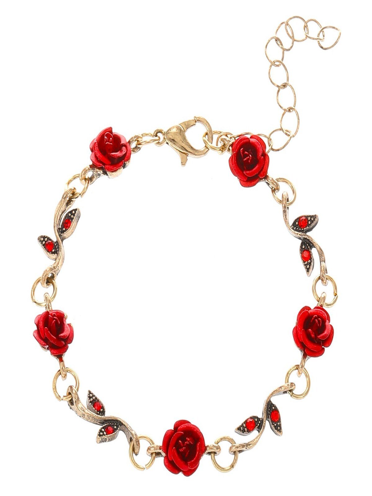 French Retro Flower Jewelry Set Romantic Rose Bracelet Niche Versatile High-end Necklace 3-piece Set