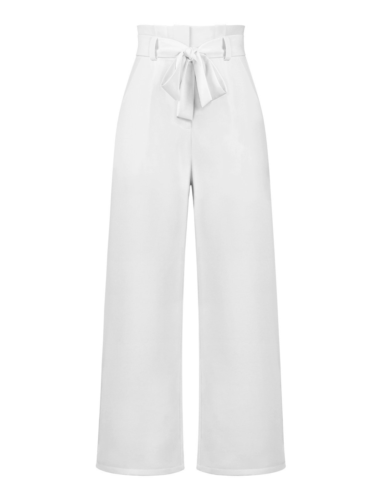 Women Plain Long Elastic Waist Pants Casual Spring/Fall Trousers