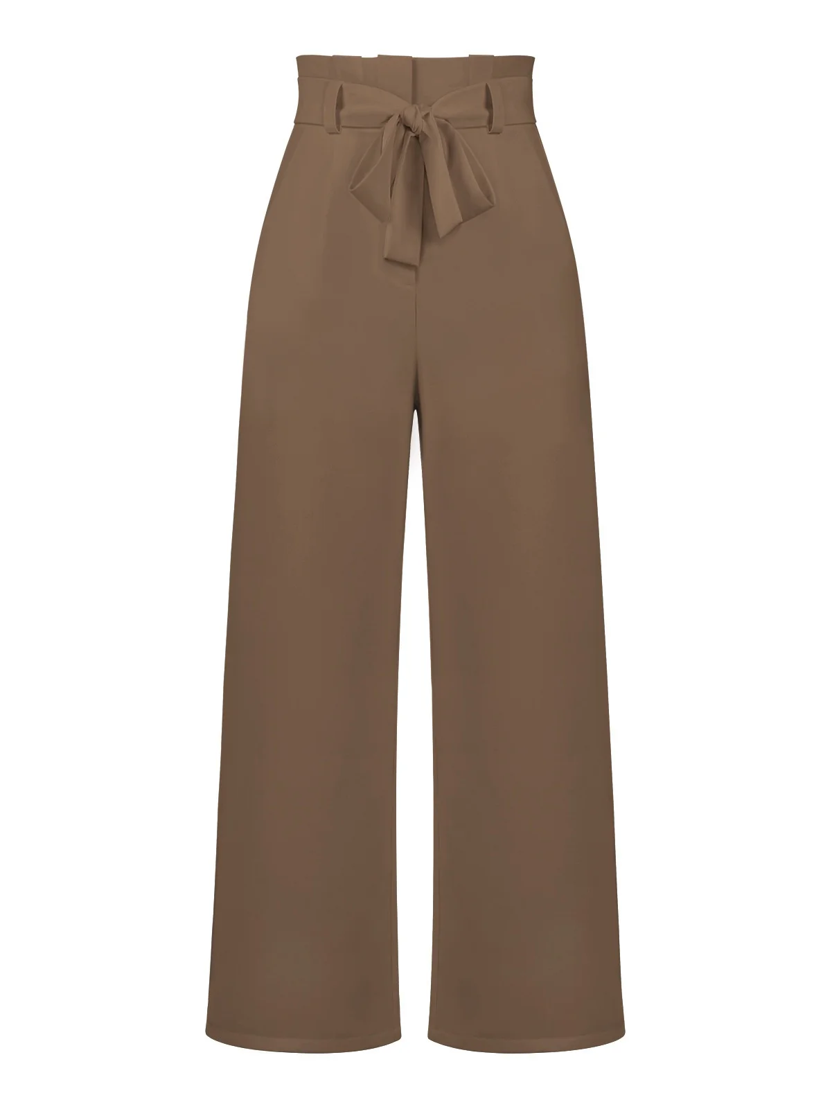 Women Plain Long Elastic Waist Pants Casual Spring/Fall Trousers