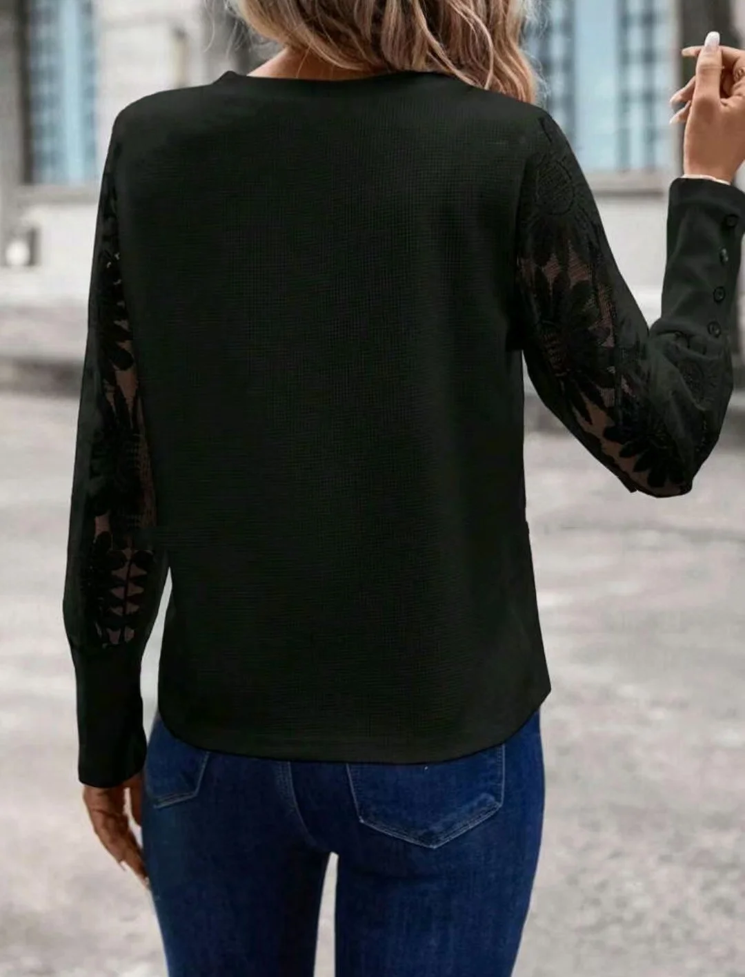 Women Floral Crew Neck Jacquard Vintage Spring/Fall Long Sleeve Sweatshirt
