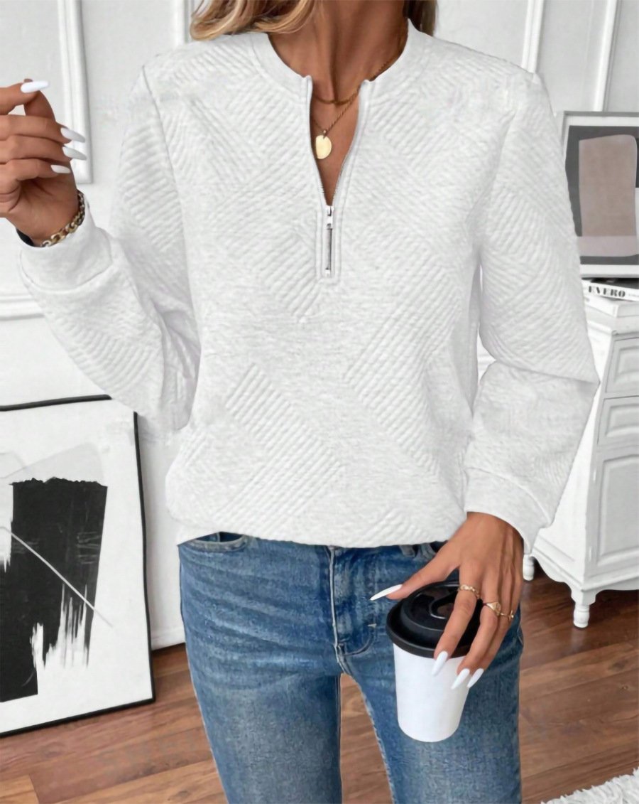 Women Plain V Neck Casual Spring/Fall Long Sleeve Sweatshirt