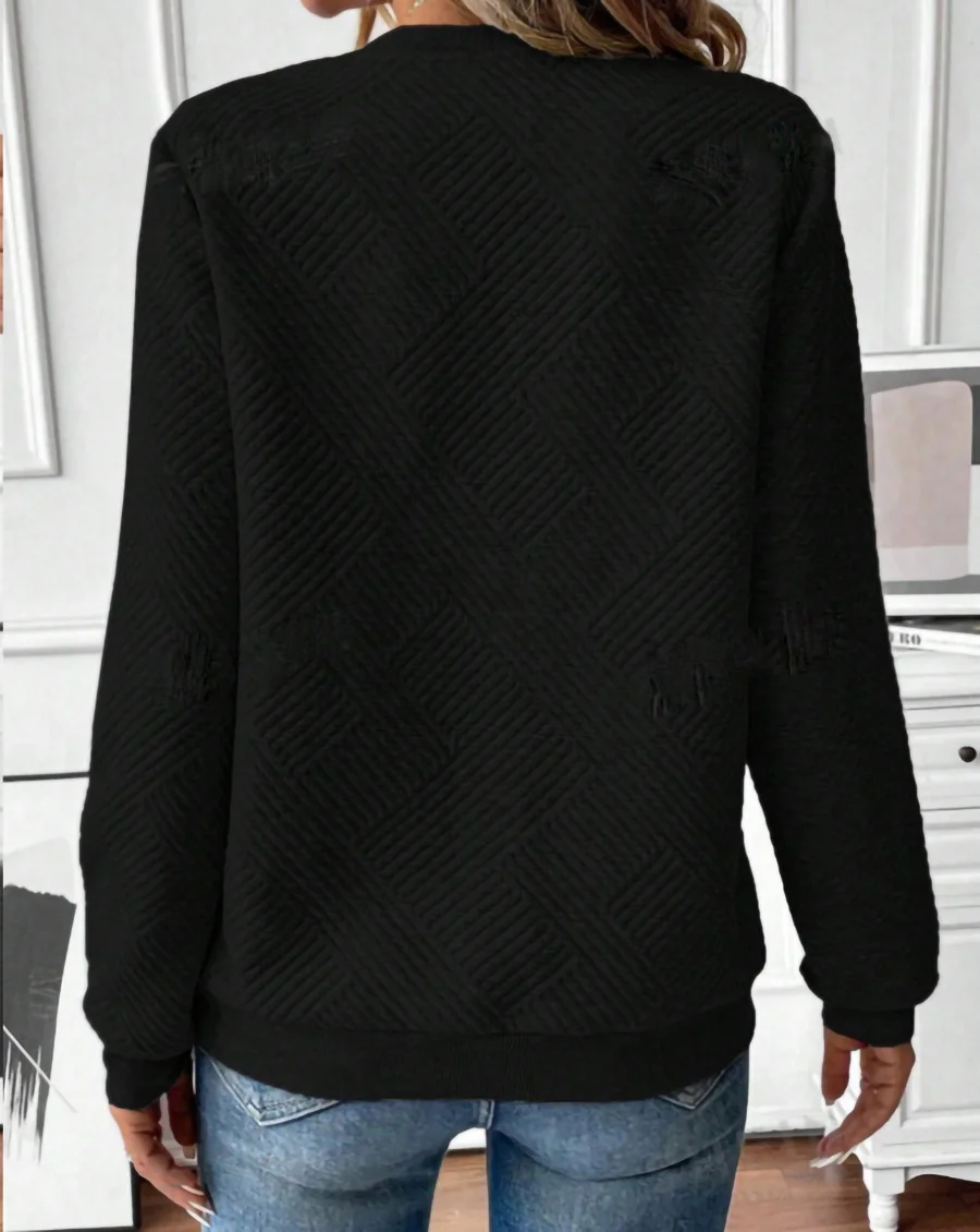 Women Plain V Neck Casual Spring/Fall Long Sleeve Sweatshirt
