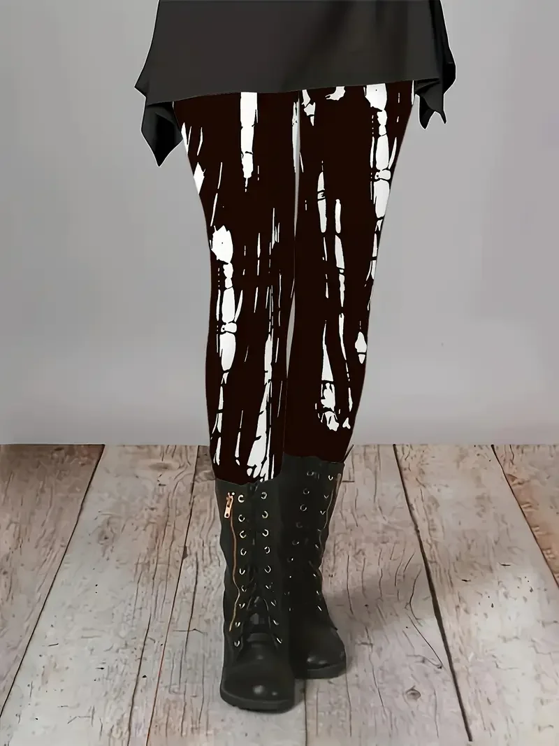 Women Spooky Halloween Casual All Season Printing Long Leggings