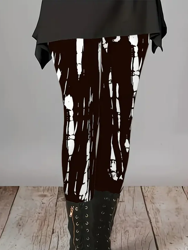 Women Spooky Halloween Casual All Season Printing Long Leggings