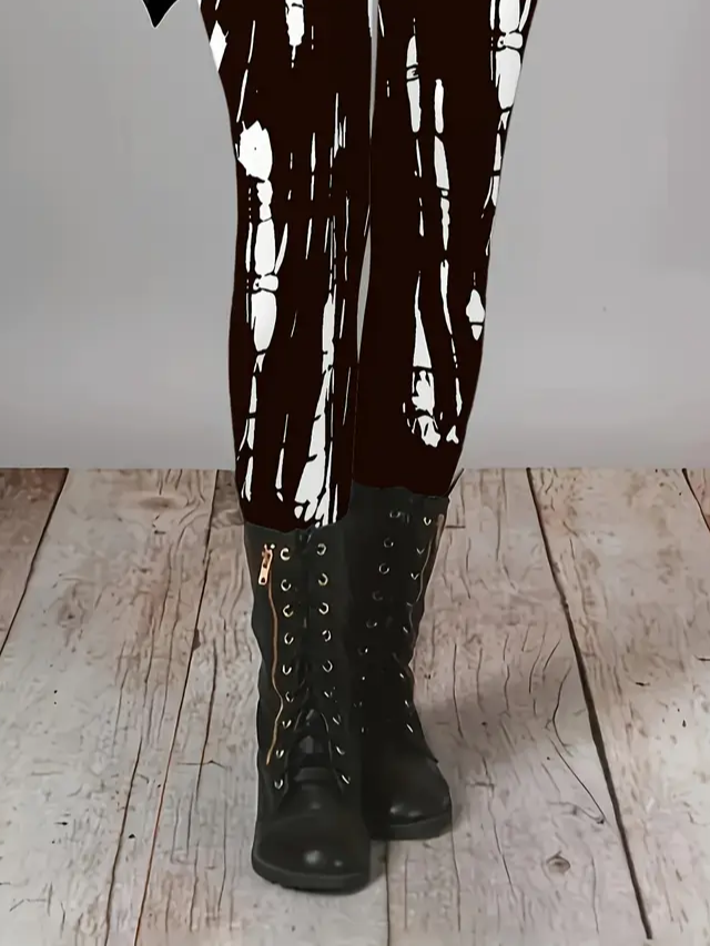 Women Spooky Halloween Casual All Season Printing Long Leggings