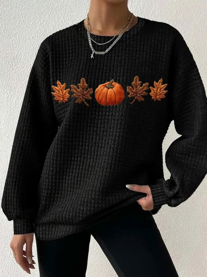 Women Halloween Crew Neck Casual Spring/Fall Long Sleeve Sweatshirt