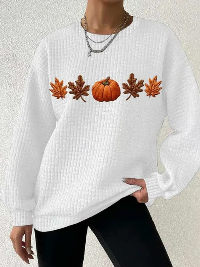 Women Halloween Crew Neck Casual Spring/Fall Long Sleeve Sweatshirt