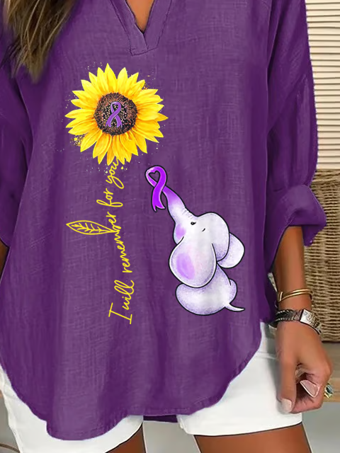 Women Text Letters Long Sleeve Blouse Spring/Fall Printing V Neck Daily Casual Top