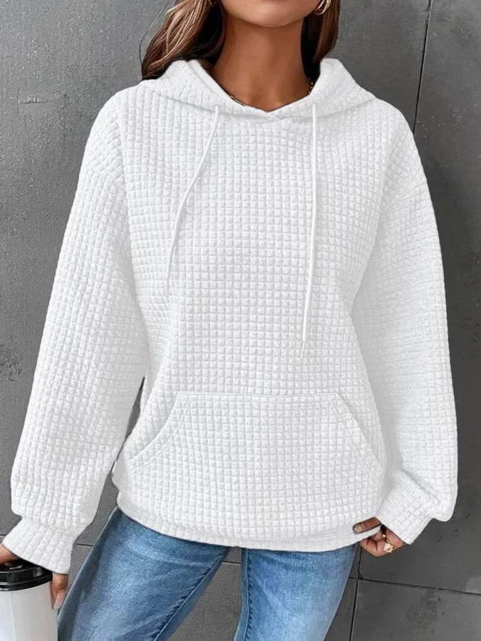 Women Plain Spring/Fall Long Sleeve Casual Daily Hoodie