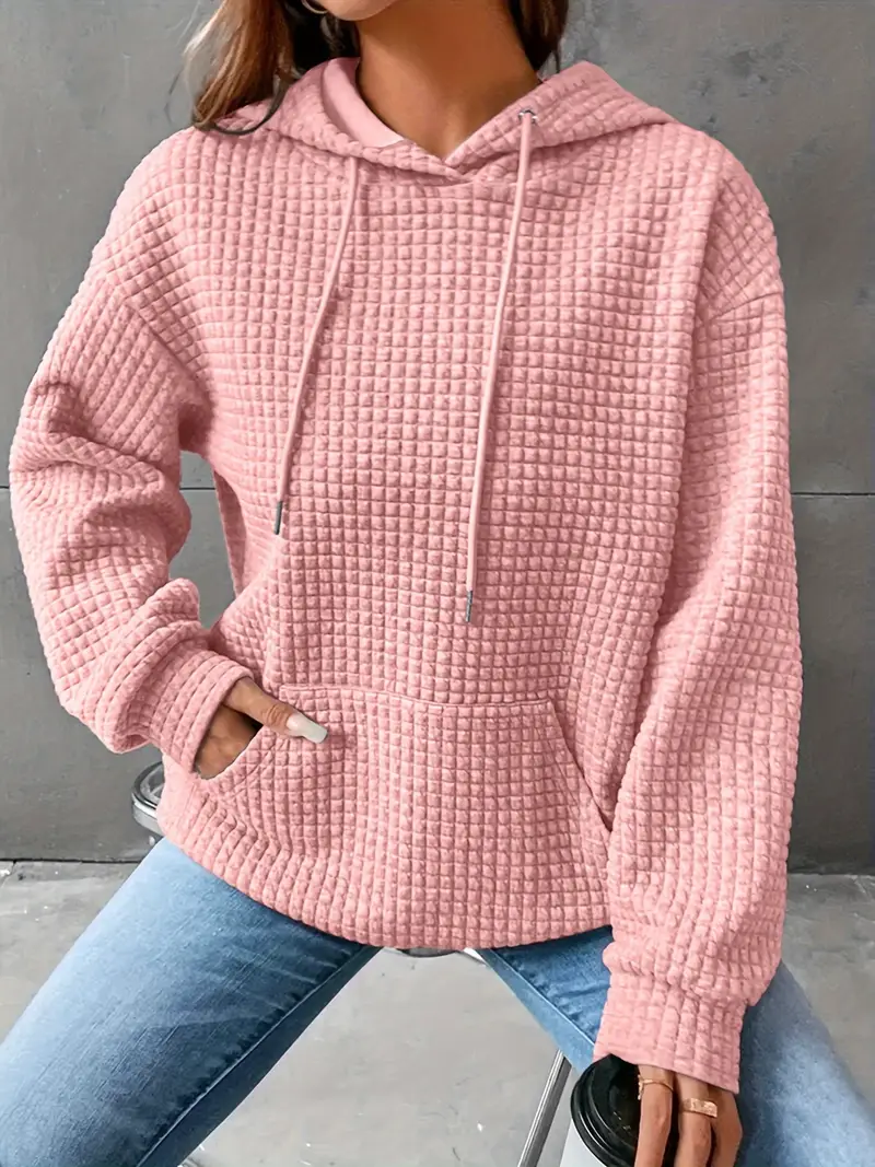 Women Plain Spring/Fall Long Sleeve Casual Daily Hoodie