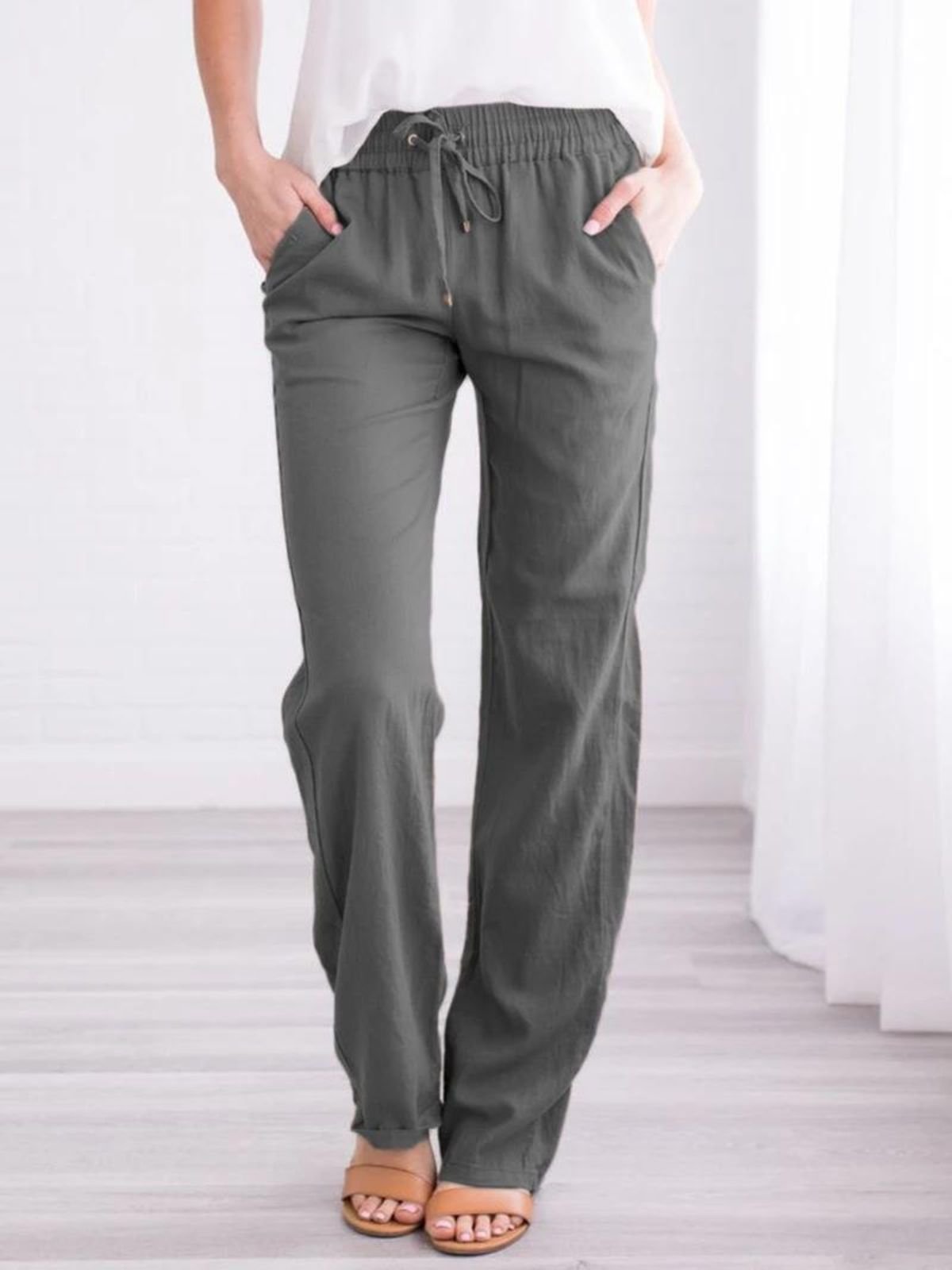 Women Plain Long Pants Casual Spring/Fall Trousers