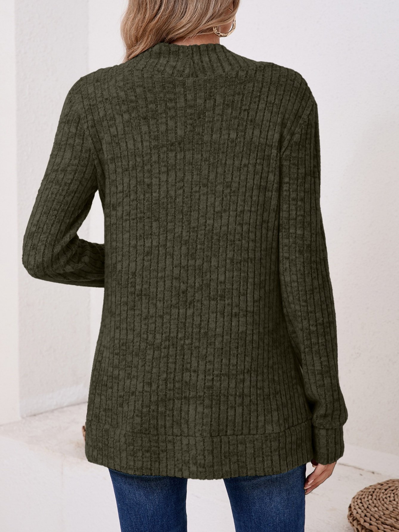 Women Plain Spring/Fall Cover-up Vintage Split Joint Lightweight Cardigan