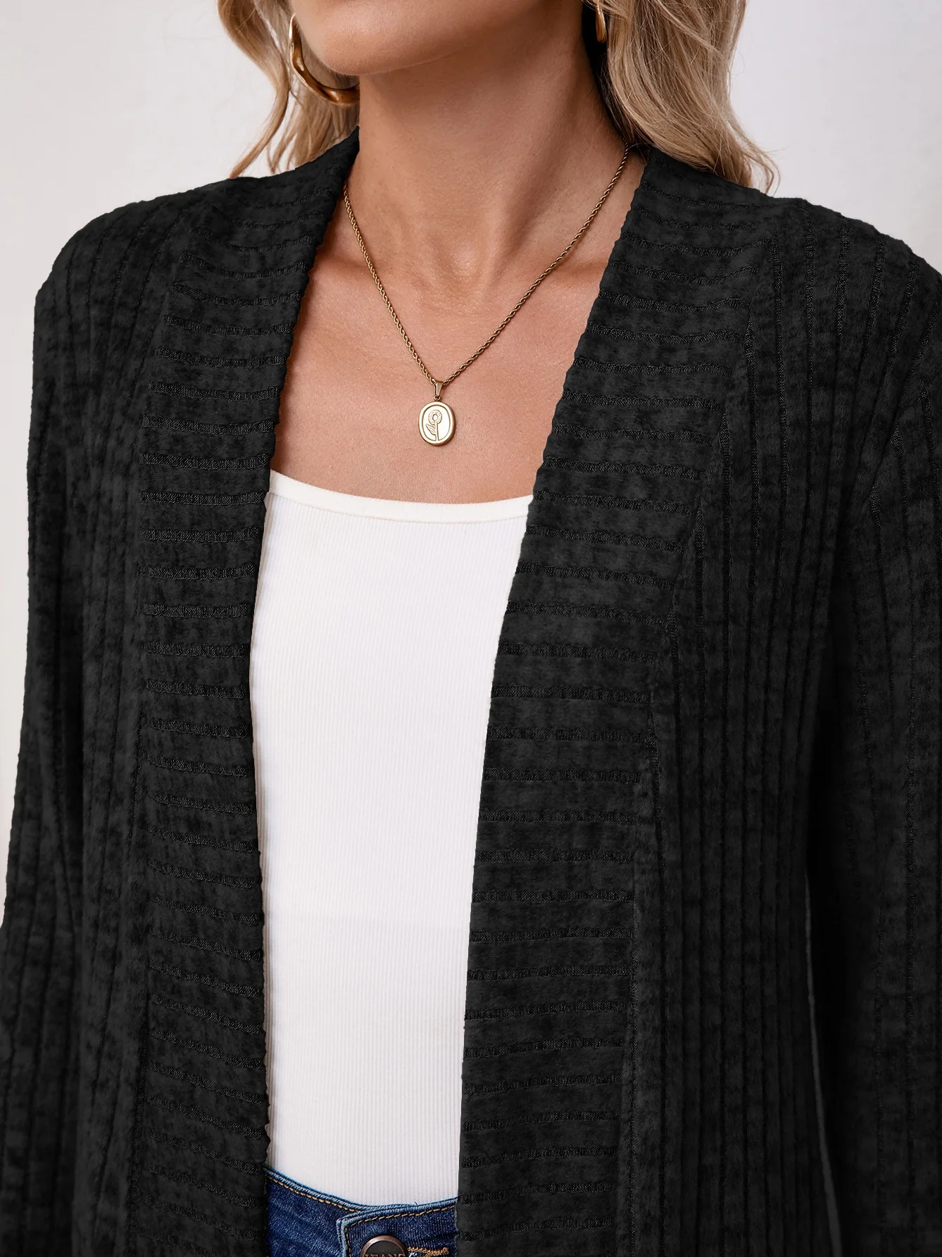 Women Plain Spring/Fall Cover-up Vintage Split Joint Lightweight Cardigan
