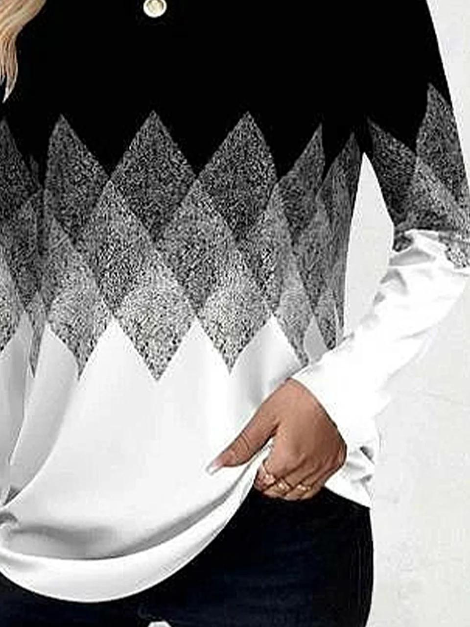 Women Abstract Long Sleeve Tee T-shirt Crew Neck Printing Casual Spring/Fall Graphic Tee Top