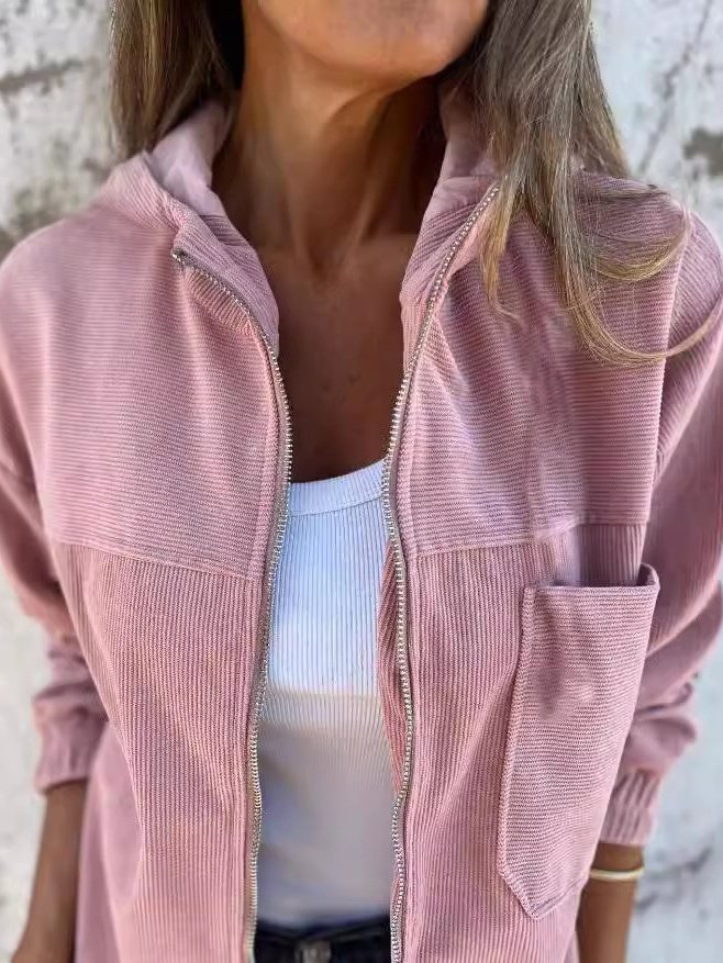 Women Spring/Fall Outerwear Vintage Split Joint Plain Long Sleeve Stand Collar Jacket