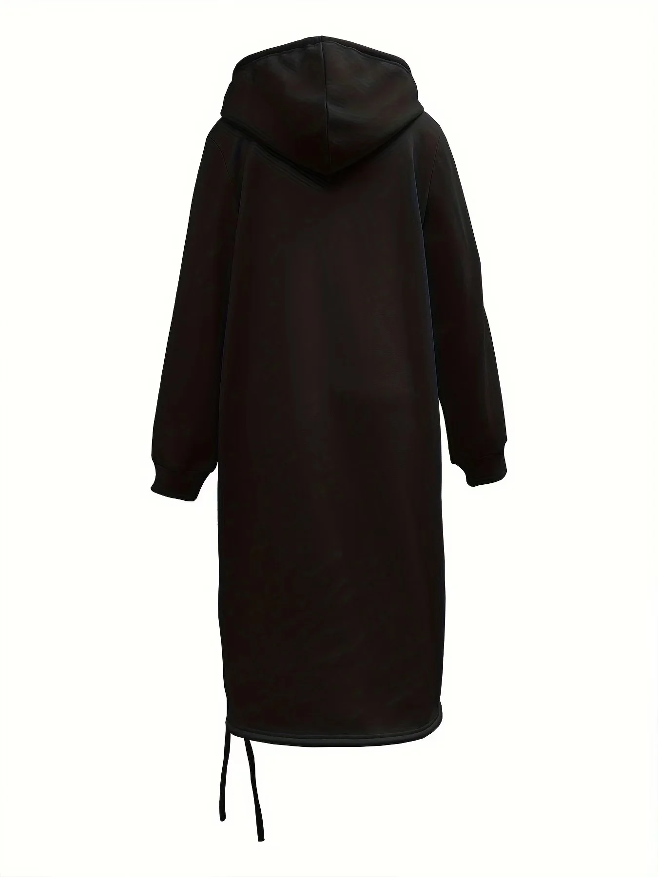 Women Plain Long Sleeve Spring/Fall Split Joint Dress Hooded Daily Vintage Maxi Hoodie Dress A-Line Dress