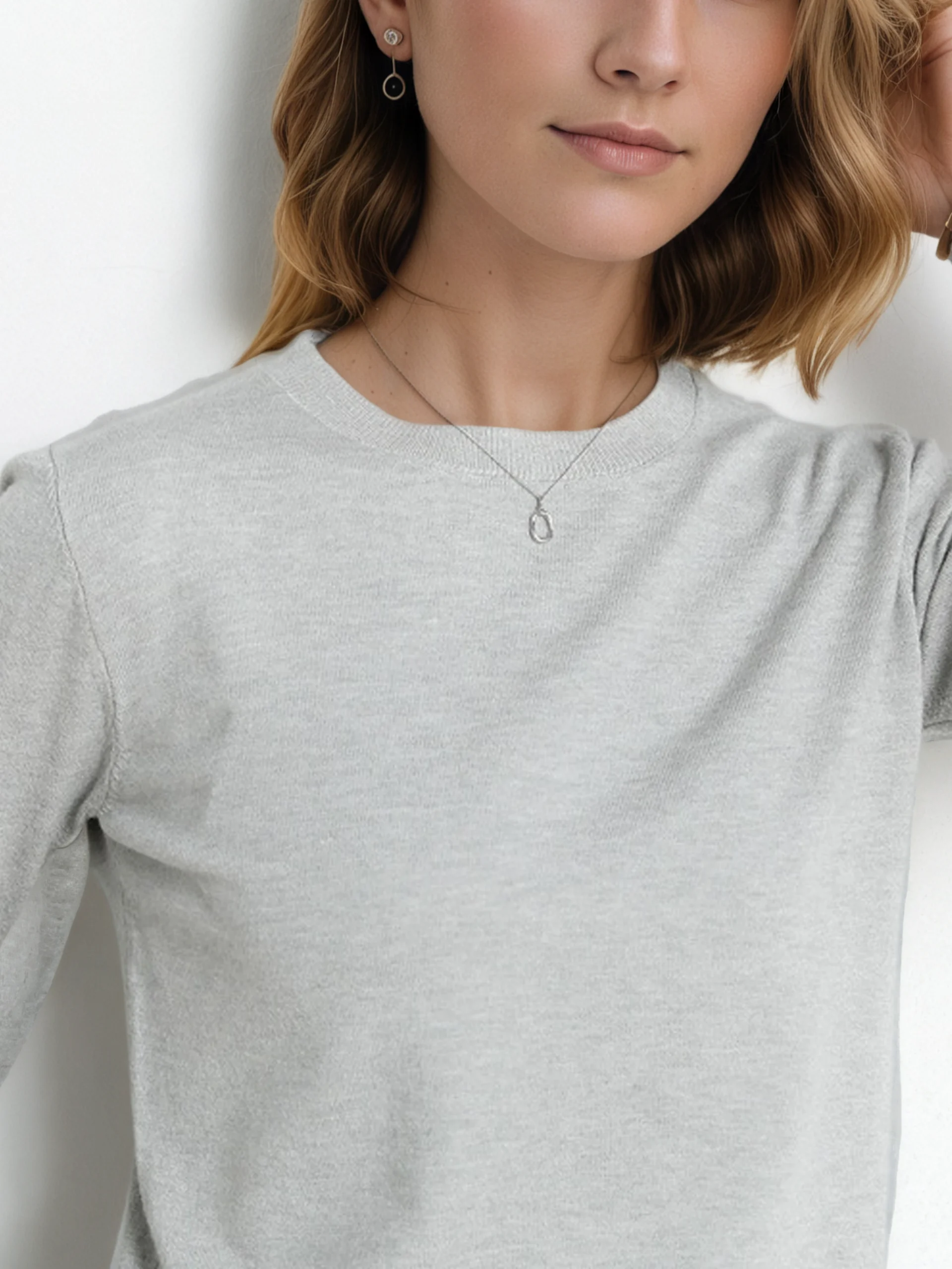 Women Plain Split Joint Spring/Fall Street Long Sleeve Crew Neck Sweater
