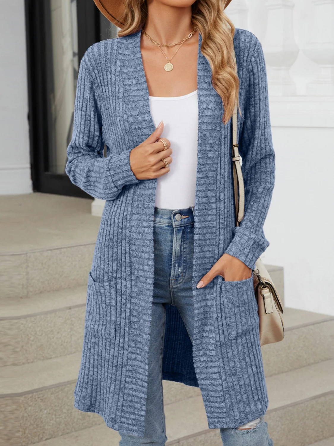 Women Plain Spring/Fall Cover-up Vintage Split Joint Lightweight Cardigan