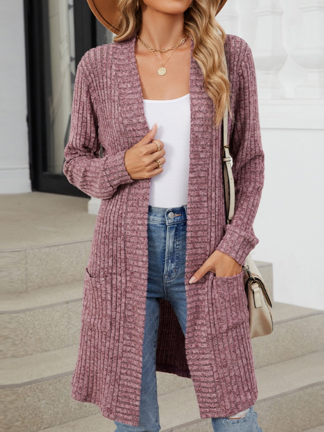Women Plain Spring/Fall Cover-up Vintage Split Joint Lightweight Cardigan