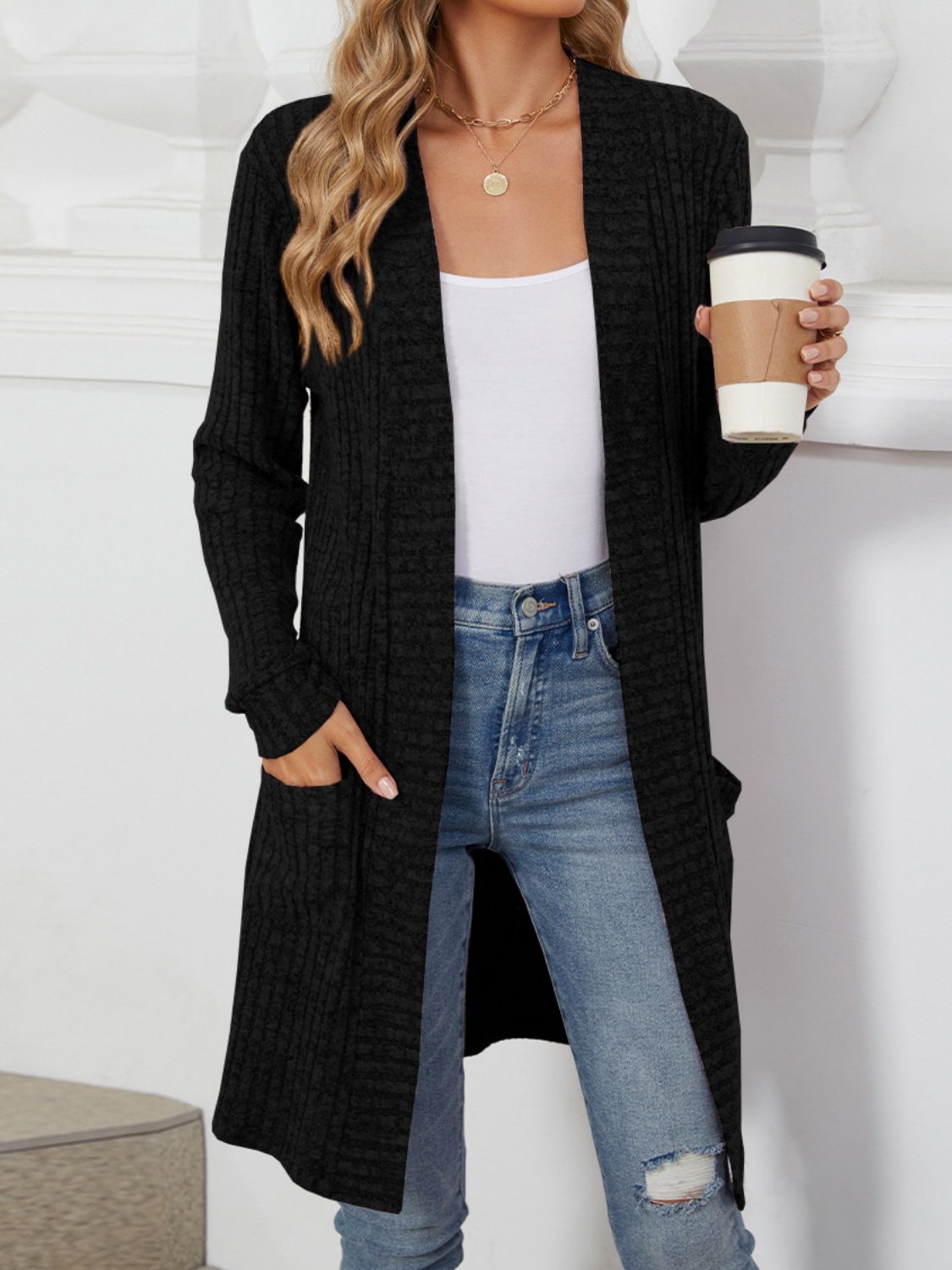 Women Plain Spring/Fall Cover-up Vintage Split Joint Lightweight Cardigan