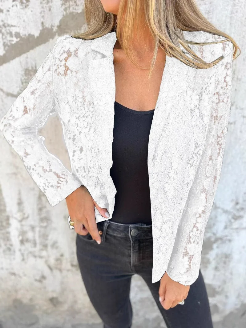 Women Floral Spring/Fall Outerwear Vintage Jacquard Long Sleeve Regular Blazer