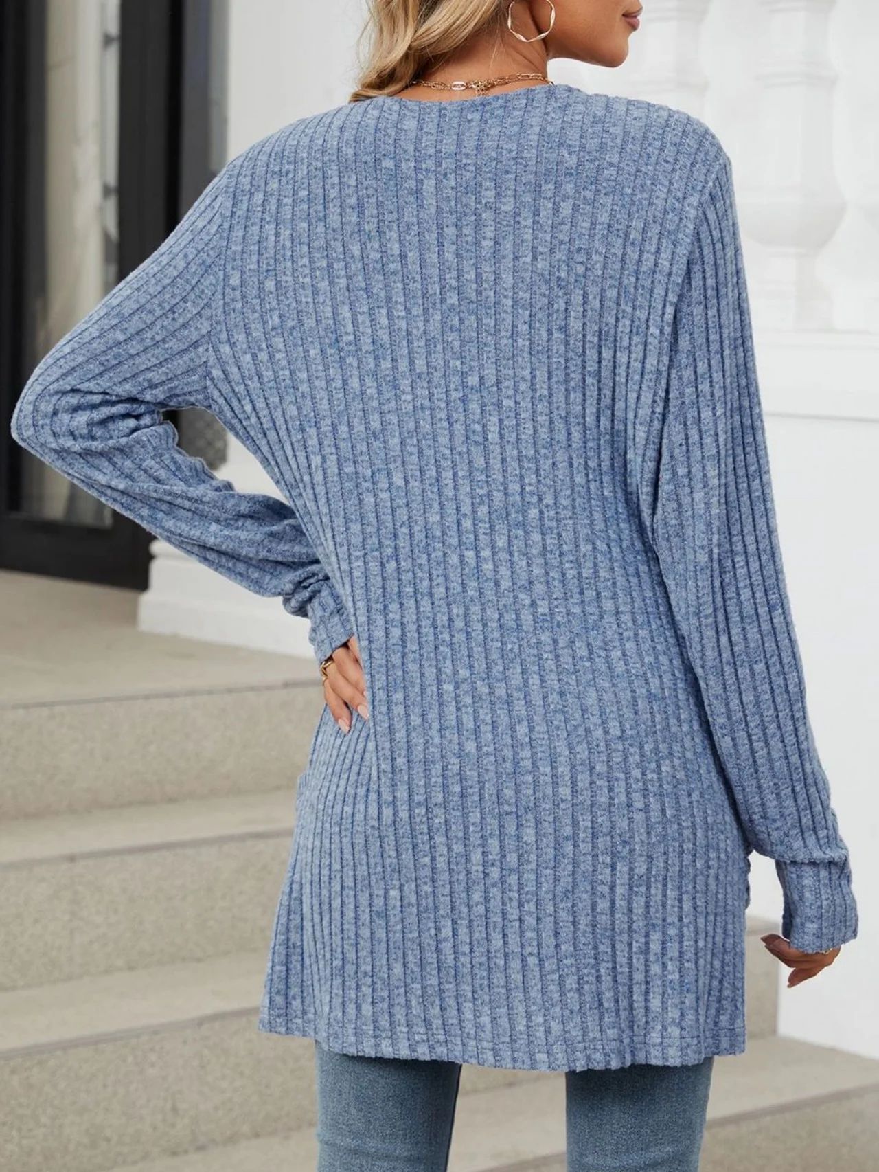 Women Plain Spring/Fall Cover-up Vintage Gathered Lightweight Cardigan