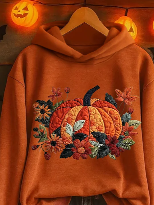Women Floral Spring/Fall Printing Long Sleeve Casual Daily Hoodie