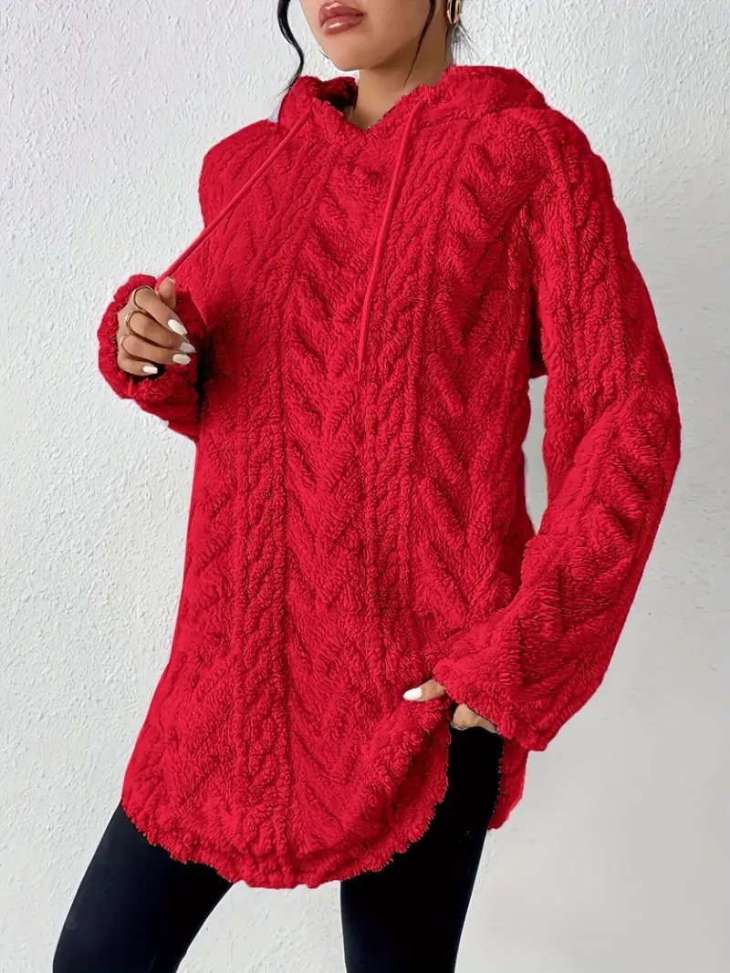 Women Plain Winter Long Sleeve Casual Daily Hoodie