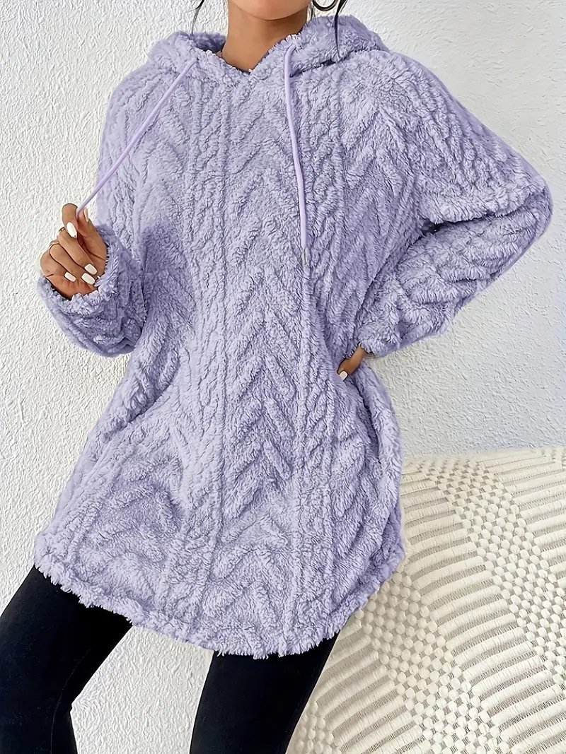 Women Plain Winter Long Sleeve Casual Daily Hoodie